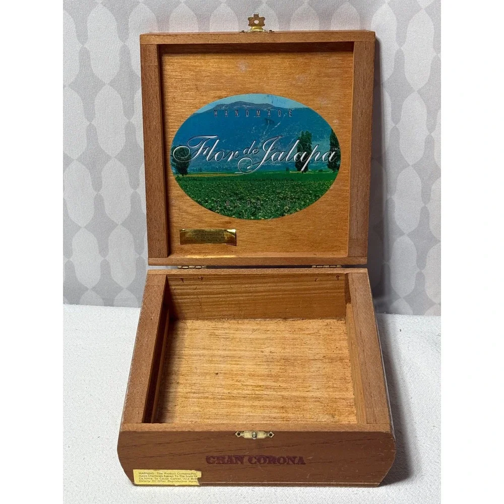 Flor de Jalapa Gran Corona Wooden‎ Cigar Box Empty Display Storage Collectible